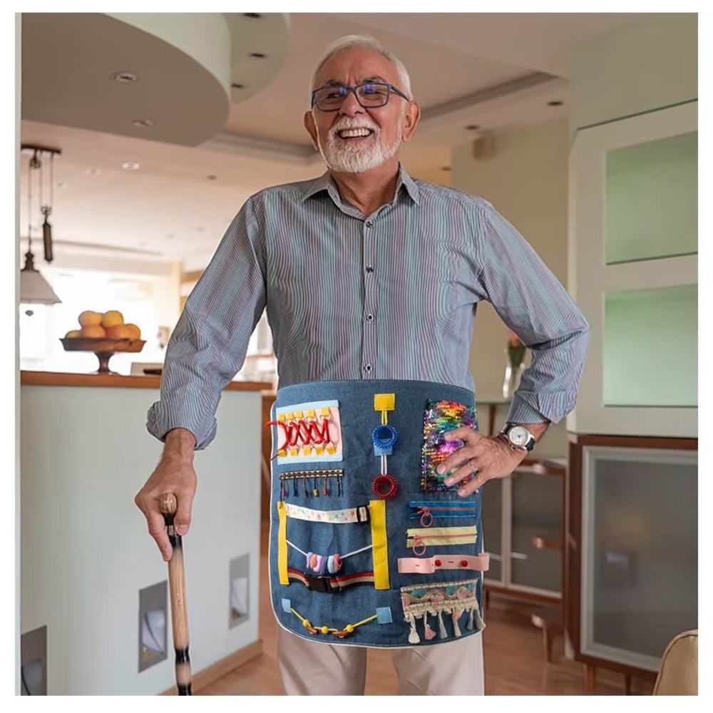 Fidget Blanket/Apron for Elderly, Dementia, Special Needs Sensory - Picture 6 of 7